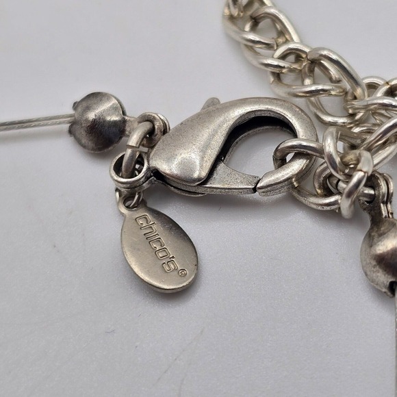 Chicos Silver Tone and Blue Statement Necklace Jewelry Celestial Witchy Fairy - Picture 6 of 9